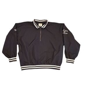Cutter & Buck Mens XXL Black Quarter Zip Windbreaker Pullover CB1002-55 Vintage